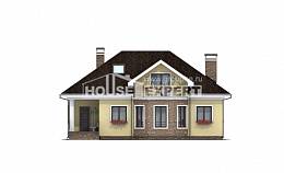 150-008-Л Проект двухэтажного дома с мансардой, небольшой коттедж из газобетона Актау, House Expert