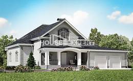 385-001-П Проект двухэтажного дома с мансардой, гараж, классический домик из бризолита Кызылорда, House Expert