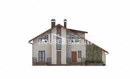 180-008-Л Проект двухэтажного дома с мансардным этажом, гараж, классический коттедж из газобетона, Алма-Ата