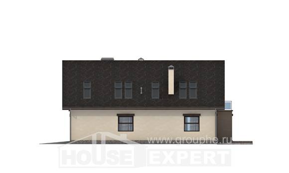 185-005-Л Проект двухэтажного дома мансардный этаж и гаражом, средний дом из бризолита, Жанаозен