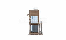 100-003-Л Проект двухэтажного дома, небольшой дом из газобетона Талдыкорган, House Expert