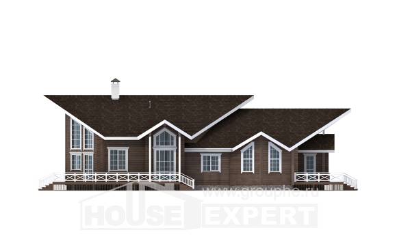 210-002-Л Проект двухэтажного дома с мансардным этажом, простой домик из бревен, Уральск