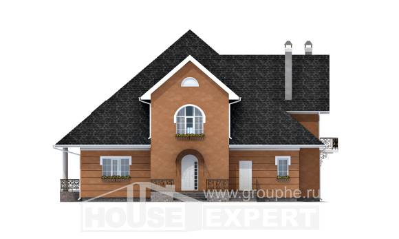 310-001-П Проект двухэтажного дома с мансардой, просторный дом из теплоблока Караганда, House Expert