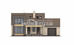 150-015-Л Проект двухэтажного дома с мансардным этажом и гаражом, недорогой домик из бризолита, Экибастуз