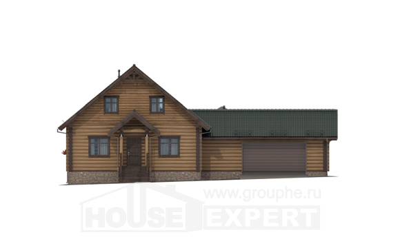 270-002-П Проект двухэтажного дома с мансардой, гараж, современный загородный дом из дерева Атырау, House Expert