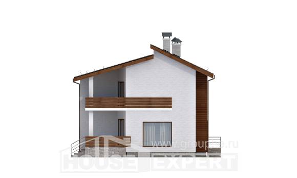 180-009-П Проект двухэтажного дома с мансардным этажом, средний коттедж из кирпича Усть-Каменогорск, House Expert