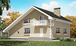 190-005-П Проект двухэтажного дома мансардой, гараж, простой домик из газосиликатных блоков, Кызылорда