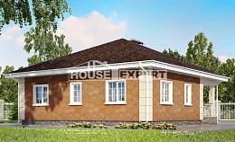 100-001-Л Проект одноэтажного дома, экономичный домик из твинблока Кызылорда, House Expert
