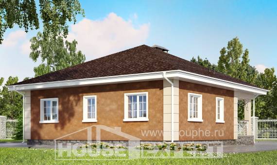 100-001-Л Проект одноэтажного дома, красивый домик из поризованных блоков Астана, House Expert