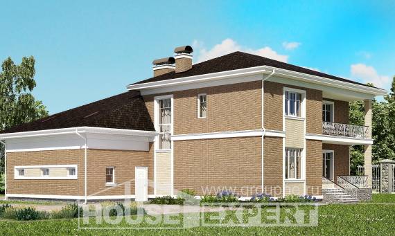 335-002-П Проект двухэтажного дома, гараж, большой домик из кирпича, Кокшетау