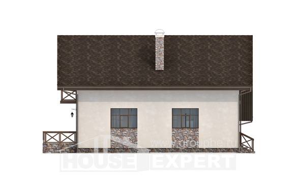 155-007-П Проект двухэтажного дома и гаражом, скромный загородный дом из арболита, House Expert