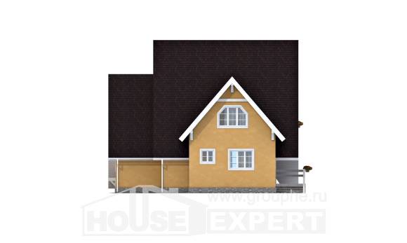 155-008-П Проект двухэтажного дома с мансардой, простой коттедж из бревен Астана, House Expert