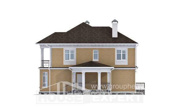 160-001-Л Проект двухэтажного дома, классический домик из теплоблока Караганда, House Expert
