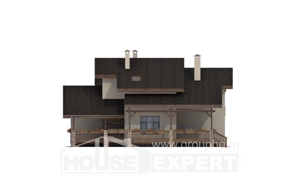 240-003-Л Проект двухэтажного дома с мансардным этажом, просторный загородный дом из кирпича Шымкент, House Expert