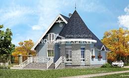 170-003-П Проект двухэтажного дома с мансардным этажом, компактный коттедж из бризолита, Темиртау