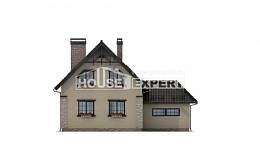 160-005-Л Проект двухэтажного дома с мансардным этажом и гаражом, классический домик из арболита, House Expert