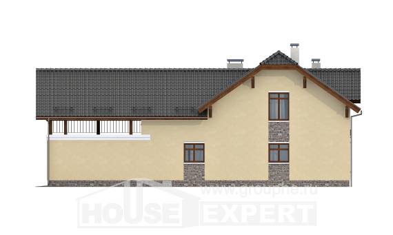 255-003-П Проект двухэтажного дома с мансардой и гаражом, большой домик из твинблока, Экибастуз