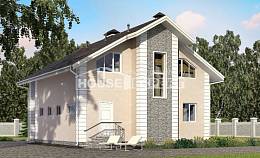 150-002-П Проект двухэтажного дома мансардой, гараж, красивый домик из газобетона, Кызылорда
