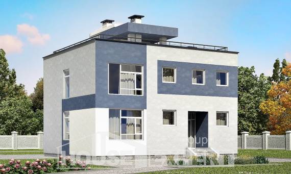 180-005-П Проект двухэтажного дома, современный домик из теплоблока Астана, House Expert