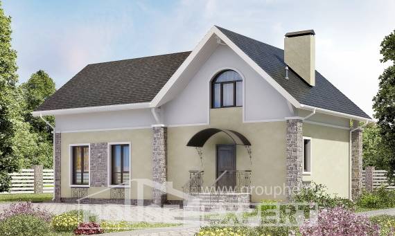 150-012-П Проект двухэтажного дома с мансардным этажом, современный коттедж из теплоблока Талдыкорган, House Expert