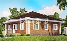 100-001-Л Проект одноэтажного дома, скромный домик из керамзитобетонных блоков Темиртау, House Expert