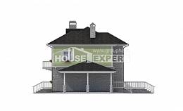 155-006-П Проект двухэтажного дома, гараж, классический коттедж из арболита, Уральск