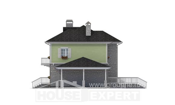 155-006-П Проект двухэтажного дома, гараж, простой дом из блока, House Expert