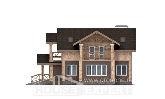 160-014-П Проект двухэтажного дома, классический загородный дом из бризолита, Темиртау