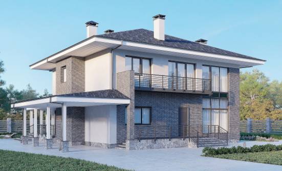 250-004-Л Проект двухэтажного дома, классический дом из бризолита Костанай | Проекты домов от House Expert