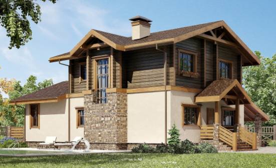 170-004-П Проект двухэтажного дома с мансардным этажом, гараж, классический домик из пеноблока из дерева Петропавловск | Проекты домов от House Expert