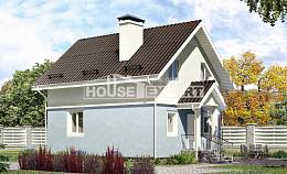 095-002-П Проект двухэтажного дома мансардой, компактный домик из блока, Павлодар