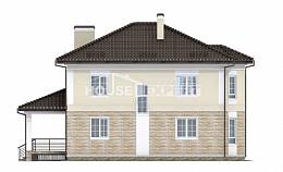 220-007-П Проект двухэтажного дома и гаражом, классический коттедж из кирпича Туркестан, House Expert