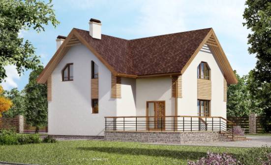 150-009-П  Проект двухэтажного дома, скромный загородный дом из керамзитобетонных блоков, Темиртау