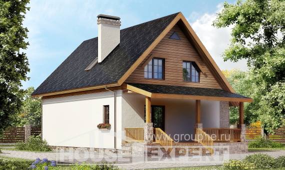 140-001-Л Проект двухэтажного дома с мансардой, экономичный дом из твинблока Петропавловск, House Expert