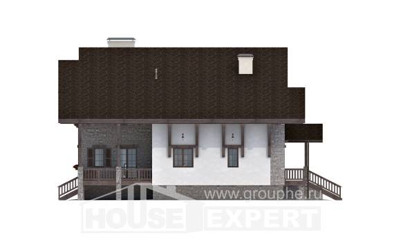 440-001-П Проект трехэтажного дома мансардой, гараж, просторный загородный дом из кирпича, Рудный