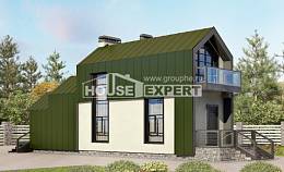 060-006-Л Проект двухэтажного дома с мансардным этажом, маленький дом из керамзитобетонных блоков Кызылорда, House Expert