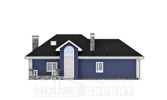 180-010-Л Проект двухэтажного дома с мансардой, гараж, просторный загородный дом из теплоблока Рудный, House Expert
