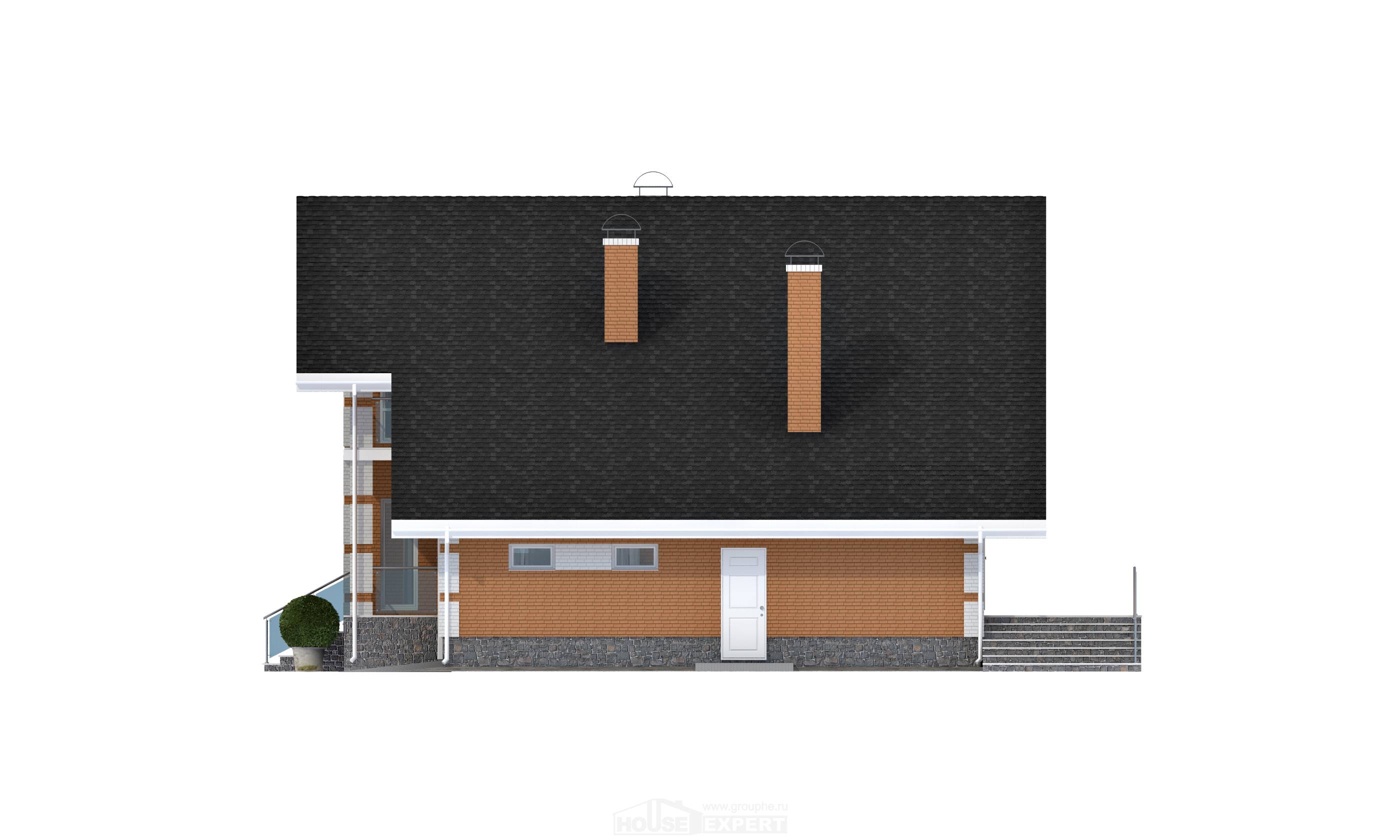 190-006-П Проект двухэтажного дома с мансардой, гараж, простой загородный дом из пеноблока, Алма-Ата