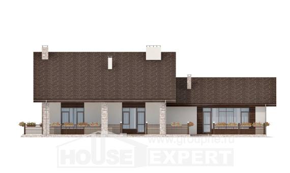 480-001-Л Проект двухэтажного дома мансардный этаж, современный домик из пеноблока, Алма-Ата