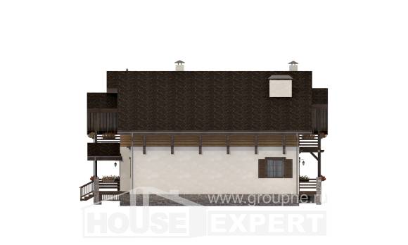260-001-П Проект двухэтажного дома с мансардным этажом, красивый коттедж из кирпича, Шымкент