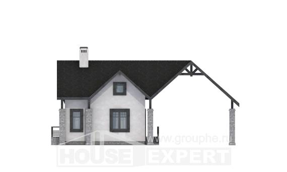 060-001-П Проект двухэтажного дома с мансардным этажом и гаражом, бюджетный домик из теплоблока, Кокшетау