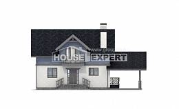 150-011-П Проект двухэтажного дома с мансардой и гаражом, небольшой домик из поризованных блоков, House Expert