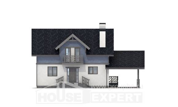 150-011-П Проект двухэтажного дома мансардный этаж и гаражом, современный дом из арболита Актобе, House Expert