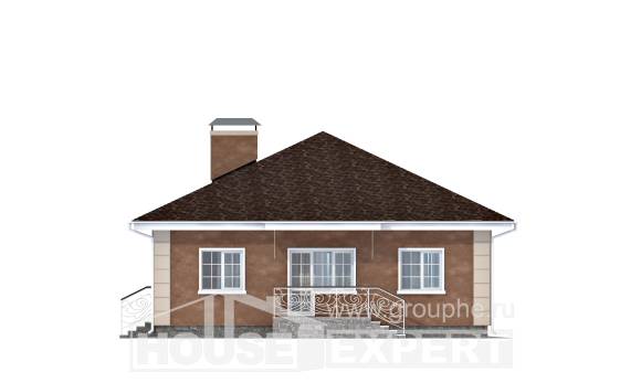 100-001-Л Проект одноэтажного дома, компактный домик из блока Рудный, House Expert
