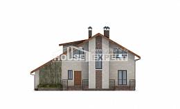 180-008-П Проект двухэтажного дома с мансардой, гараж, средний загородный дом из теплоблока, Тараз