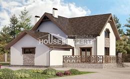 180-013-П Проект двухэтажного дома с мансардой и гаражом, доступный дом из бризолита, House Expert