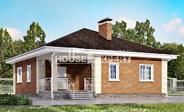 100-001-Л Проект одноэтажного дома, бюджетный коттедж из блока Атырау, House Expert