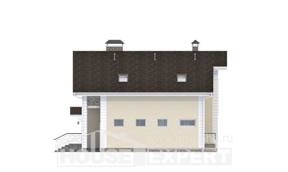 150-002-Л Проект двухэтажного дома мансардный этаж, классический коттедж из блока, Алма-Ата