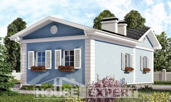 090-004-П Проект одноэтажного дома, недорогой загородный дом из теплоблока Талдыкорган, House Expert