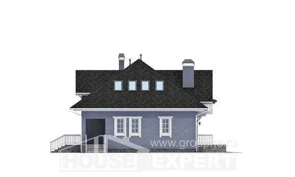 200-001-П Проект двухэтажного дома с мансардой и гаражом, современный домик из керамзитобетонных блоков, Темиртау